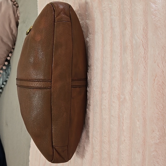 Fossil Erin Foldover Brown Leather Crossbody Tote Vintage - Picture 12 of 14